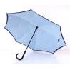 China Custom Logo Windproof Two Canopy 190T Pongee upside down reversible umbrella inverted factory