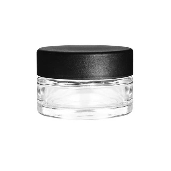Quality Food 1 Oz Glass Jars With Lids Cr Clear 1oz -4oz Glass Containers With Black for sale