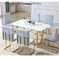China sofa gold metal base table iron steel base marble table chair set factory