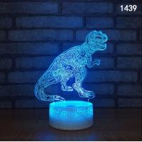 China Dinosaur Designs Acrylic 3D LED Night Light for Gift   rechargeable and remote control for many colors for sale