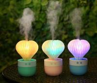 China Mini Humidifier 7 Color Night Light Ball Cactus Air Humidifiers USB Desktop Humidifier for Car factory