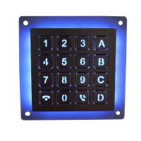 China 16 Keys Matrix Interface Metal Keypad Backlit SS Rugged Numeric Keypad For Kiosk factory