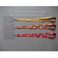 China Plastic name badge holder lanyard with breakaway buckle and logo printed, factory