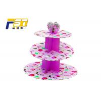 China 3 Tiers Full Color Printing Cardboard Paper Cupcake Display Stand Easy to Assembled factory