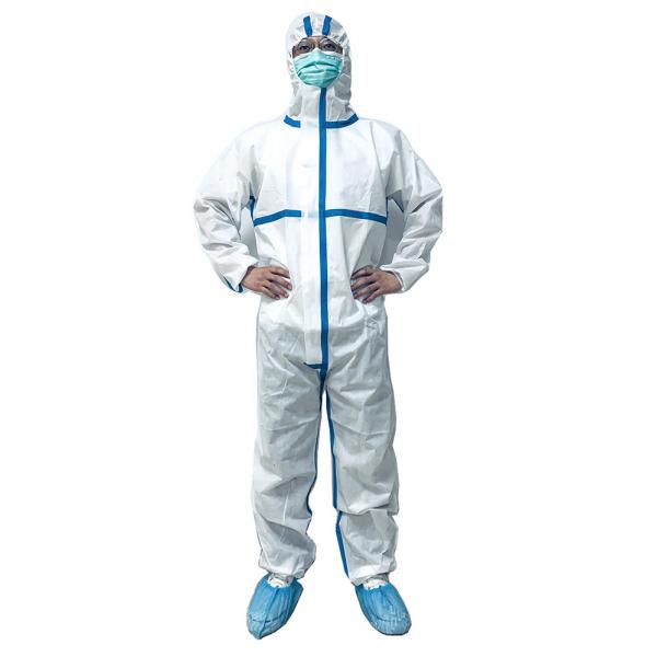 Quality SMS Non Woven Hazmat Suit Disposable Protection Suit Insulated Work Overalls For for sale