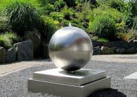 China Brushed Outdoor Wangstone Decor Sculpture Stainless Steel Water Ball Fountain factory