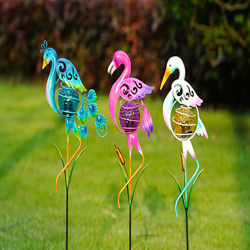 Quality Colorful Solar Powered Garden Ornaments Decor Bird Lighting LED for sale