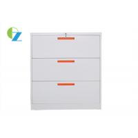 Quality 3 Drawer Horizontal File Cabinet / Office File Storage Furniture Dustproof for sale