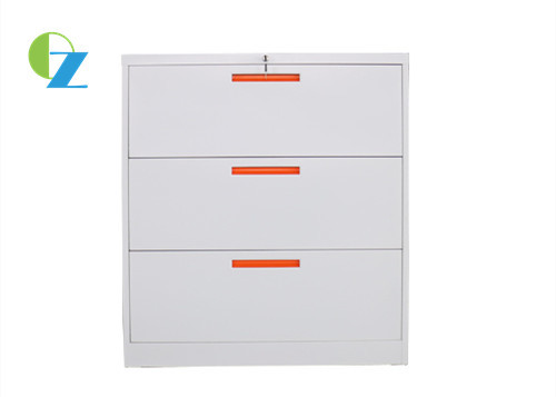Quality 3 Drawer Horizontal File Cabinet / Office File Storage Furniture Dustproof for sale