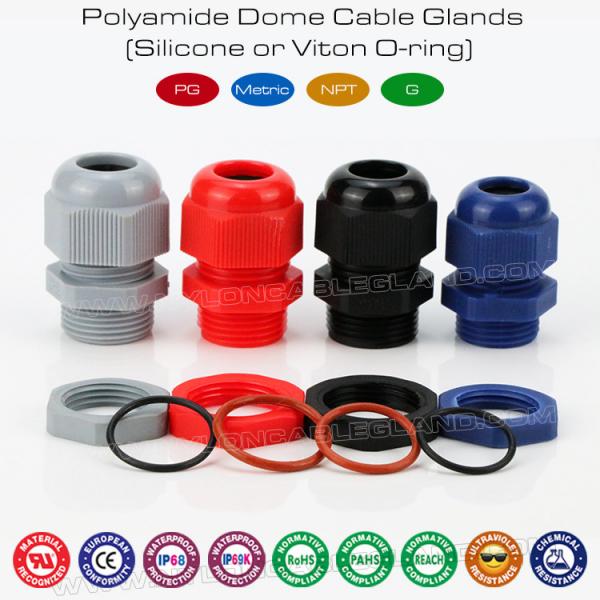 Quality IP68 Synthetic Plastic Metric Cable Glands, IP69K Watertight Polyamide Nylon for sale