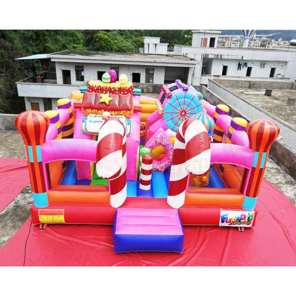Quality Sugar Candy House 6x6x3.2M Commercial Jumping Castles for sale