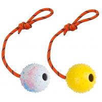 China Natural Solid Rubber Rope Ball Dog Toy For Reward Teeth Cleaning factory