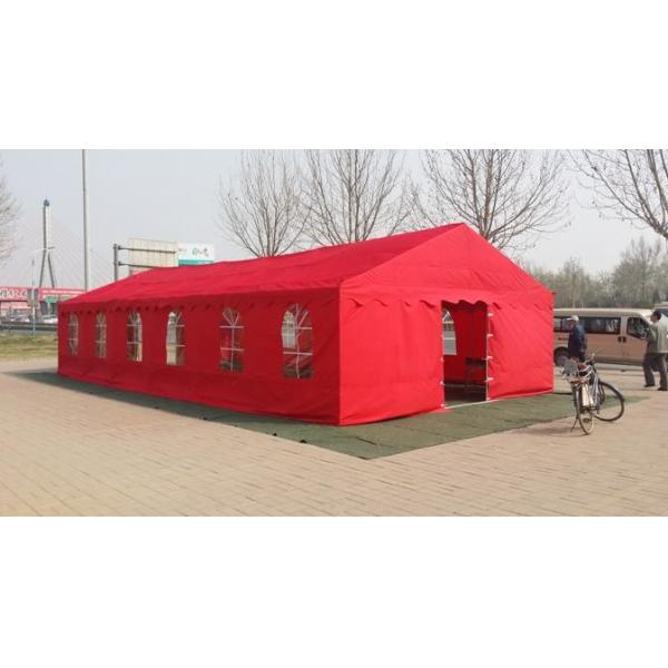Quality Outdoor Activities Red Event Party Tent PE Tarpaulin Material With Windows for sale