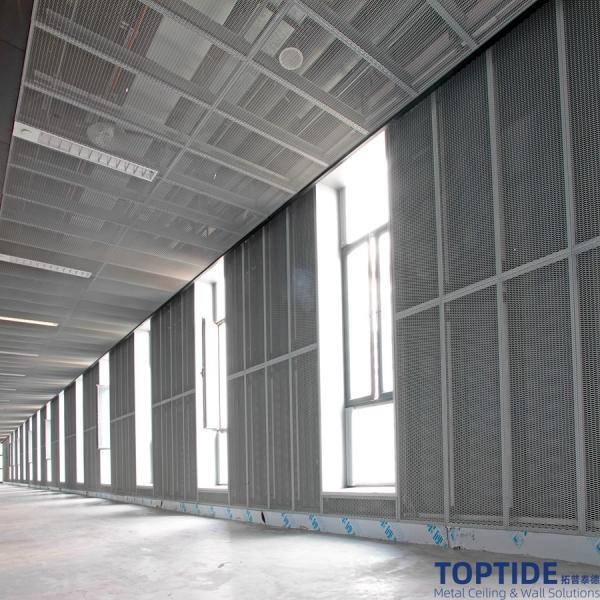 Quality TOPTIDE Multifunctional 2mm Steel Metal Mesh Ceiling Panel Square for sale
