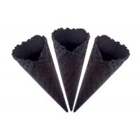 China Ice Cream Black Charcoal Color Sugar Cones With 23 Degree Angle factory