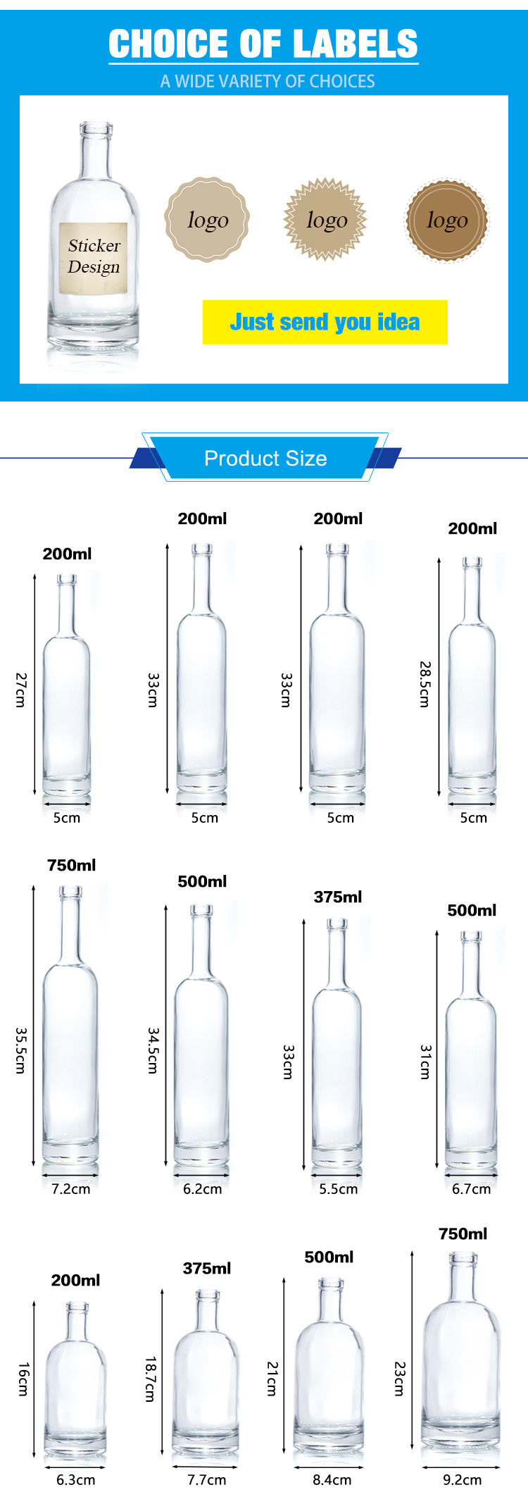 Recycled 200 Ml 500 Ml 750 Ml Round Flint Glass Plum Wine Bottle with Stopper