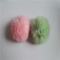 China Red plush rex rabbit fur ball keychain / animal pom pon / pom poms fur bag charm factory