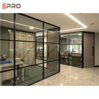 China Concise Design Modern Office Partitions Decorative Clear Glass Partition Wall Sound Proof factory