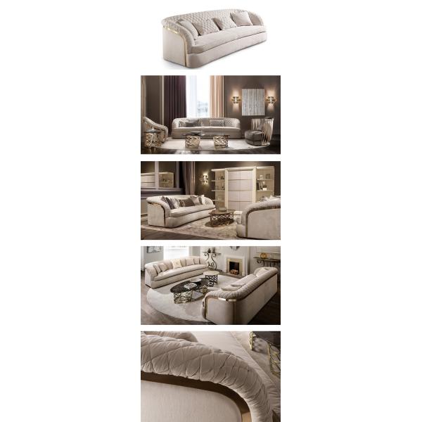 Quality Upholstery Hotel Lobby Furniture White Velvet Couch Multiple Seating Sofa for sale