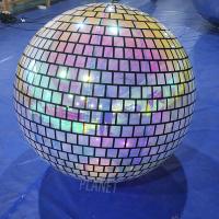 China Colorful Portable Disco Mirror Ball Hanging Inflatable Mirror Balloon PVC Mirror Sphere For Advertising factory
