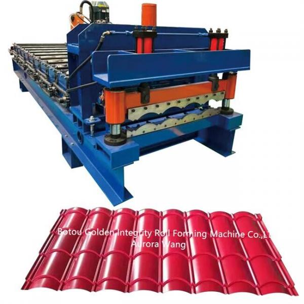 Quality Metal Roof Glazed Tile Roll Forming Machine With 13 Roller Station for sale