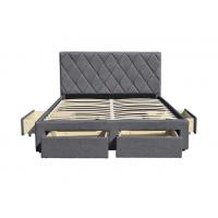 China OEM King Size Tufted Storage Bed Velvet Fabric With Four Storage Drawers for sale