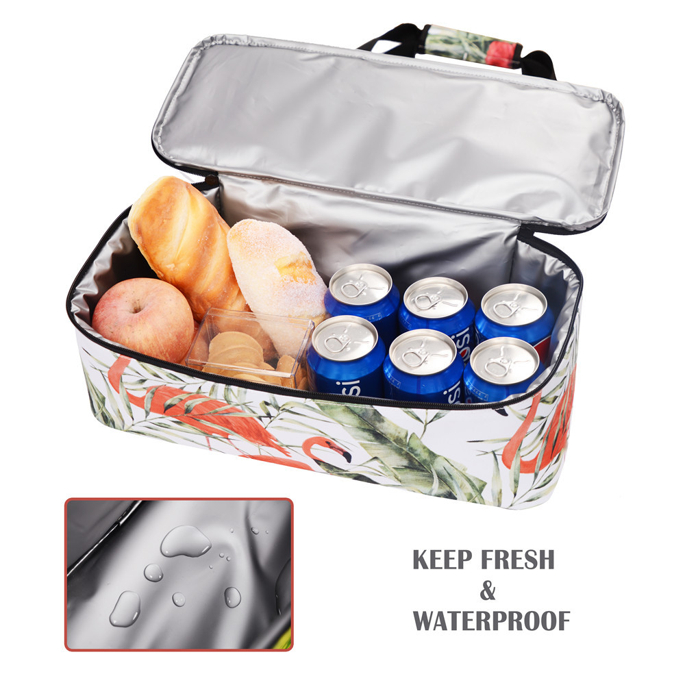 China Outside Pocket Insulated Picnic Tote , Thermal Insulated Lunch Bag With Cooler Compartment factory