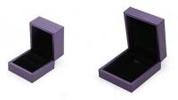 China High End Leather Jewelry Box Purple Covering Transparented Acrylic With Paint Finish factory