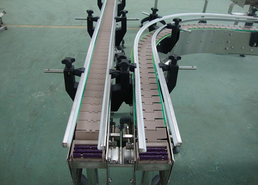 China Stainless Steel Turning Slat Chain Conveyor for Bottles Conveying factory