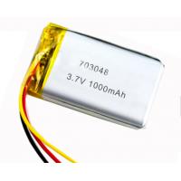 China MSDS 703048 3.7v Lithium Polymer Battery 1000mah for sale