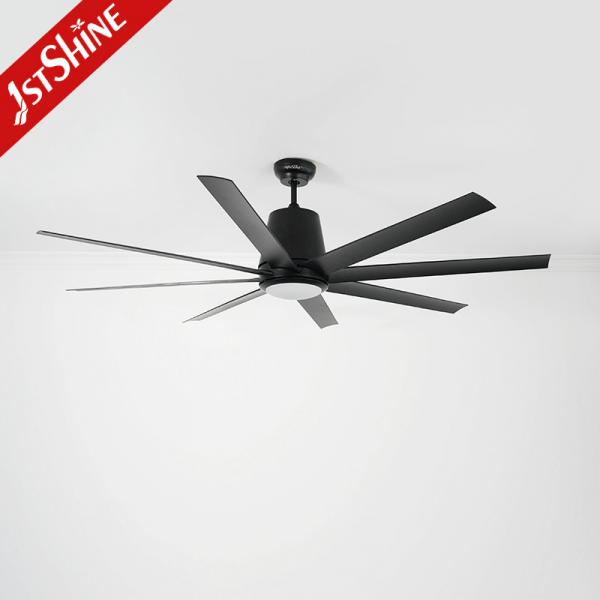 Quality Black Low Profile Energy Saving 64 Inch Plastic Ceiling Fan 8 Blades for sale