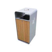 China 316 Stainless Steel Outdoor Wooden Trash Can for sale