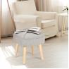 China Square Footrest Modern Ottoman Stool Fabric Seat Soft Paded Dressing Shoe Bench factory