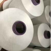 China Smooth White Polyester Ring Spun Yarn Textured Customized Service factory