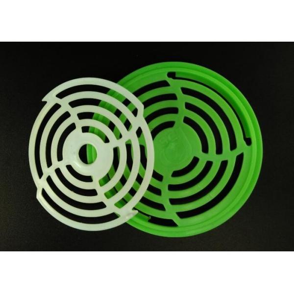 Quality Green Injection Round Plastic Cover Caps With Air Vent Grooves 70mm RAL 6032 for sale