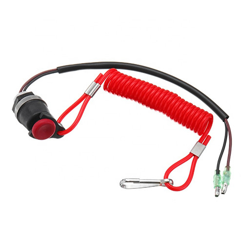 Quality Red Color Flexible Coil Lanyard For Switch Off Outboard Motor 12CM Length for sale