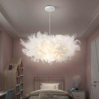 China Modern Nordic Creative White Yarn LED Chandelier Simple White Cloud Pendant Light For Bedroom factory