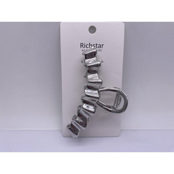 Quality Polished Durable Silver Hair Claw , Multifunctional Metal Hair Clamp for sale