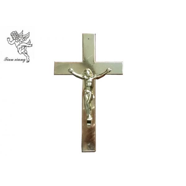Quality Plastic Jesus Coffin Crucifix Pale Gold Size 24 × 14 Cm 200 Pcs / Ctn TX - Jesus 6# for sale