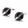 China Best selling fashion wholesale metal silver plated square cuff link factory