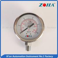 China Low Pressure Glycerin Pressure Gauge / Stainless Silicone Filled Pressure Gauge factory
