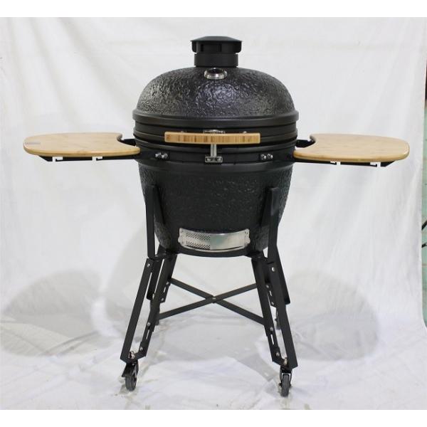 Quality Charcoal 22 Inch Starry Sky Surface Ceramic Kamado Grills BBQ Bamboo Handlle for sale
