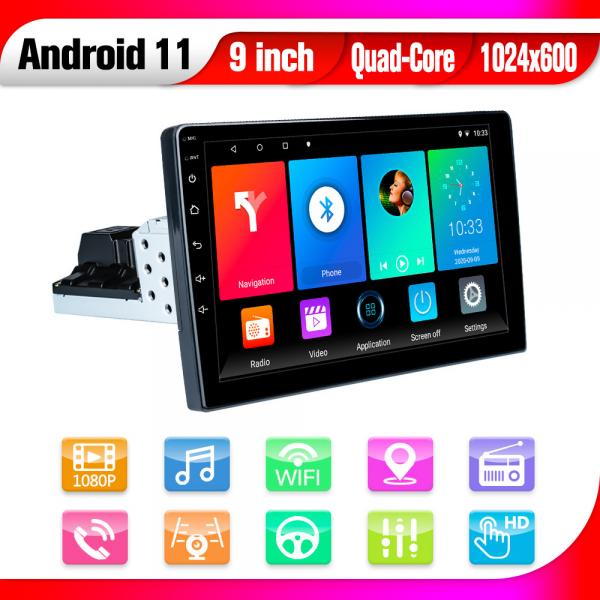 Quality 9 Inch 2.5D IPS Car Stereo Touch Screen FCC 1 Din GPS Universal Android Car Radio for sale
