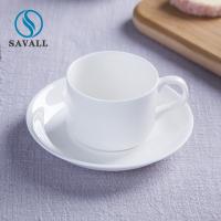China Savall HoReCa White Modern Ceramic Cups And Saucers Set for Restaurant factory