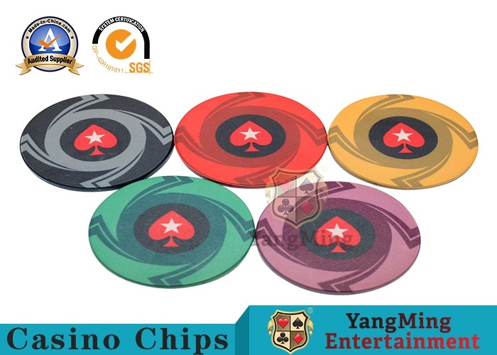 China Round Plastic Ceramic Blank Casino Poker Chips Sets , Colorful Polyspectra Chip factory