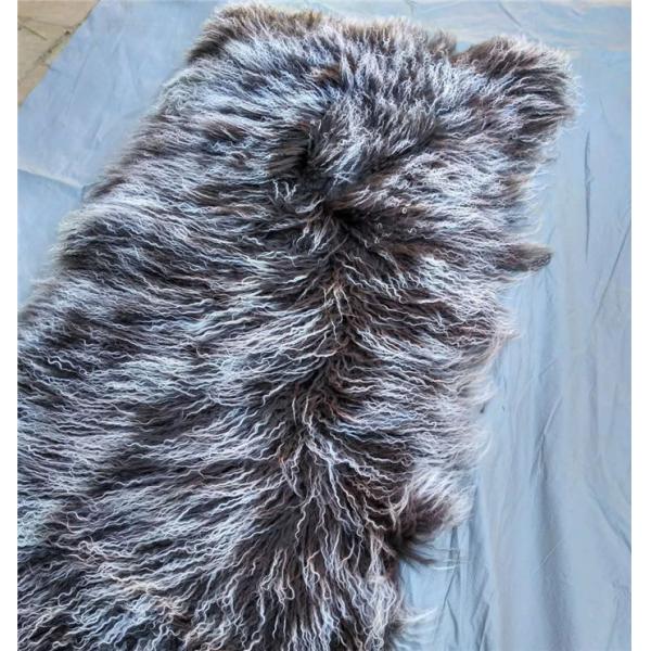 Quality Long curly Sheepskin Material Natural White Tibetan lambswool Mongolian fur for sale