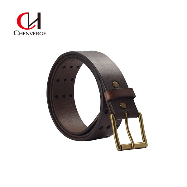 Quality Vintage Cowhide Genuine Leather Belt OEM ODM Zinc Alloy Buckle Included for sale