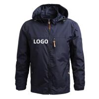 Quality Windproof Outer Wear Apparel Lightweight Polyester Zipper Men Jacket With Hood for sale