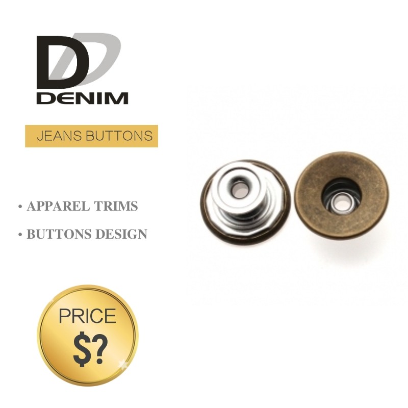 China Classic Anti Brass Denim Metal Buttons , Denim Jeans Trousers Button factory