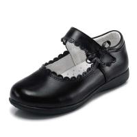 China 26-45 Black Leather School Shoes with Lace-up Closure Design factory